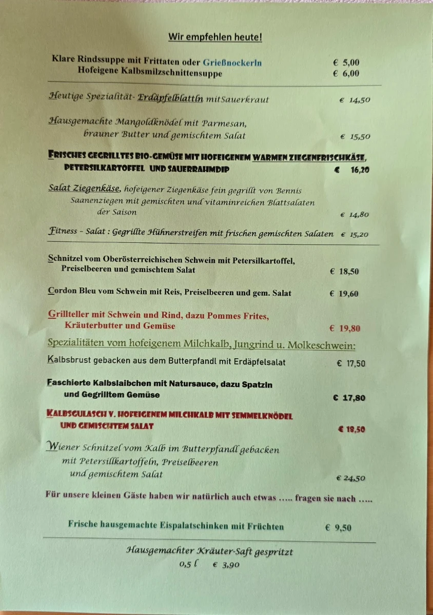 Speisekarte photo 1