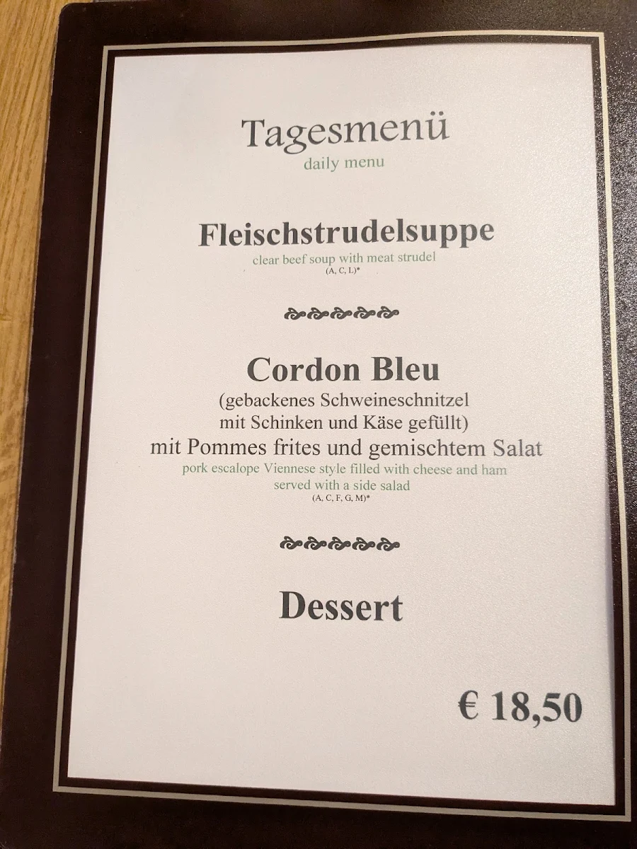 Speisekarte, Gasthof - Restaurant Löcker
