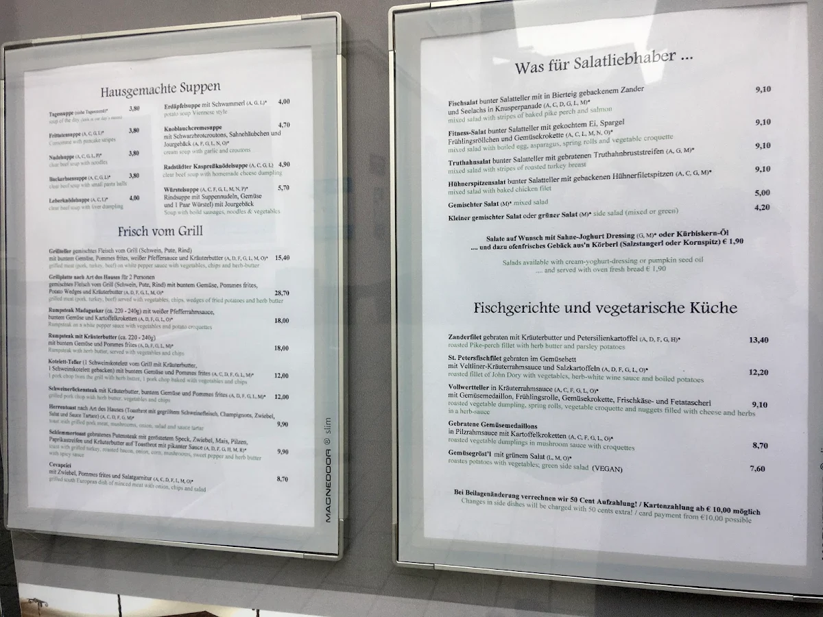 Speisekarte, Gasthof - Restaurant Löcker