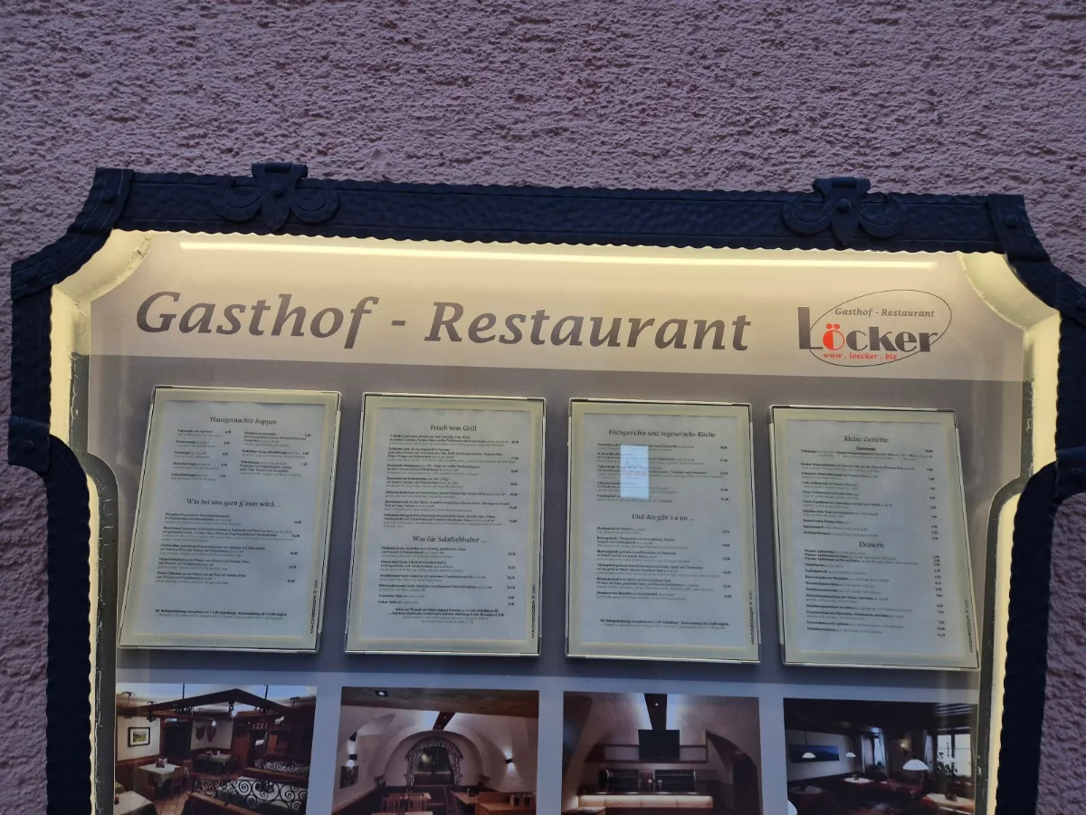 Speisekarte, Gasthof - Restaurant Löcker