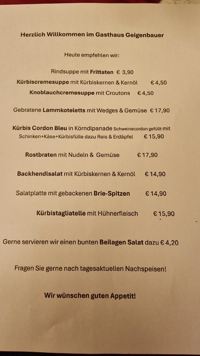 Speisekarte photo 1