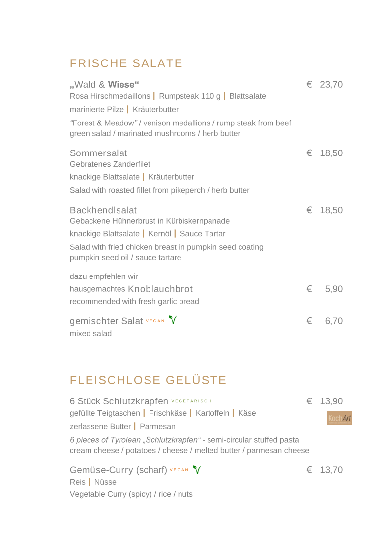 Speisekarte photo 1