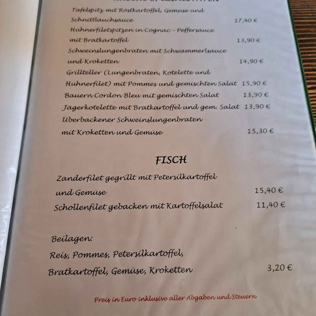 Speisekarte photo 1