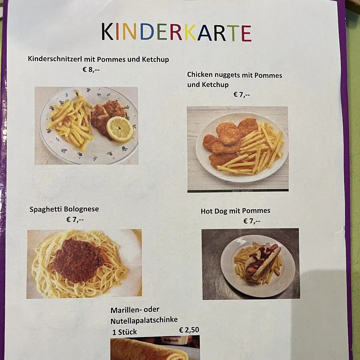 Speisekarte photo 1