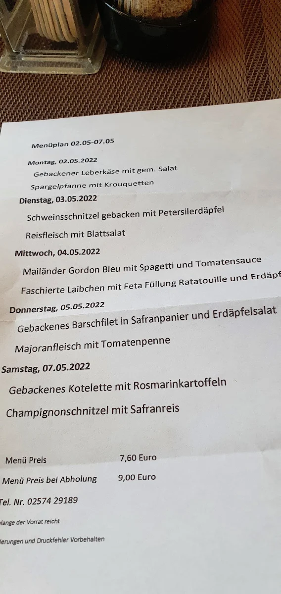 Speisekarte photo 1