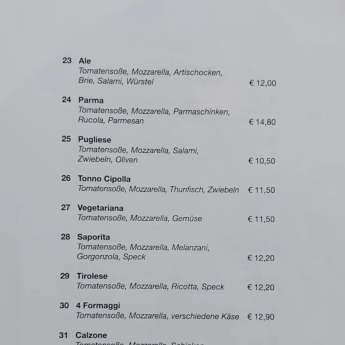 Speisekarte photo 2