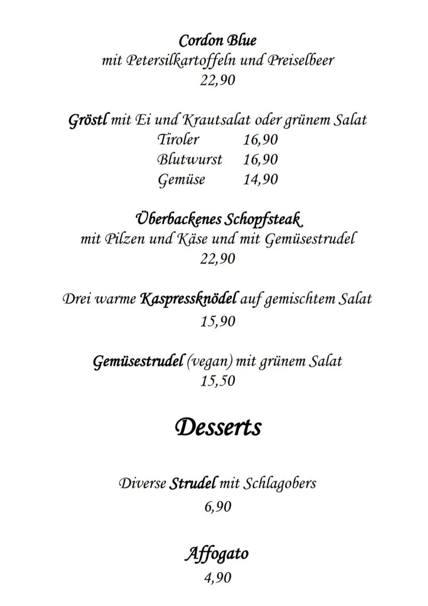Speisekarte photo 2
