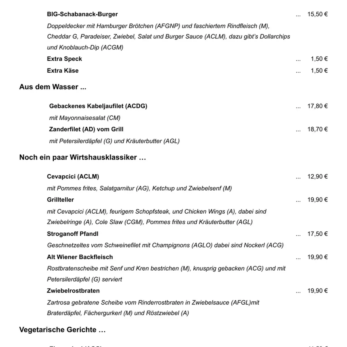 Speisekarte photo 2
