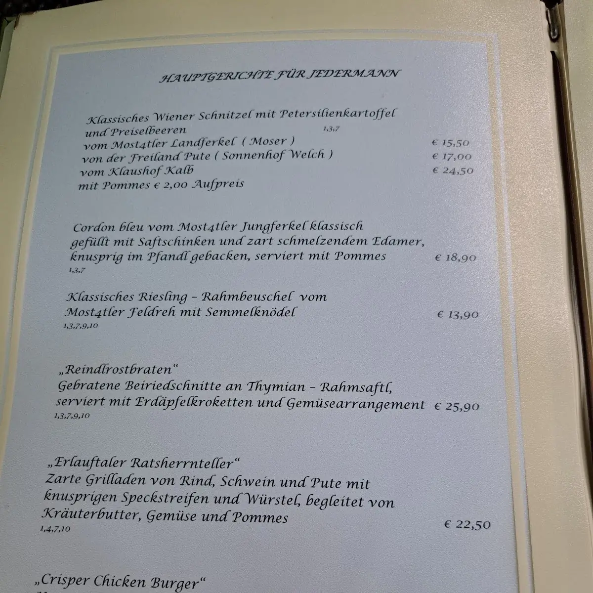 Speisekarte photo 2