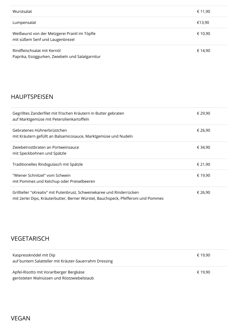 Speisekarte photo 1