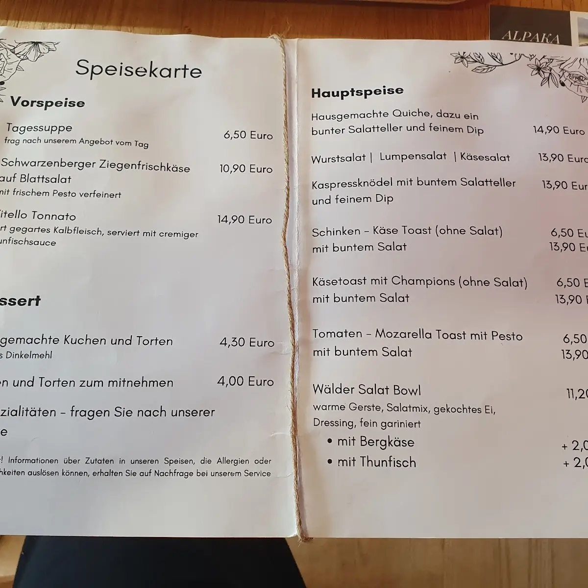 Speisekarte photo 2