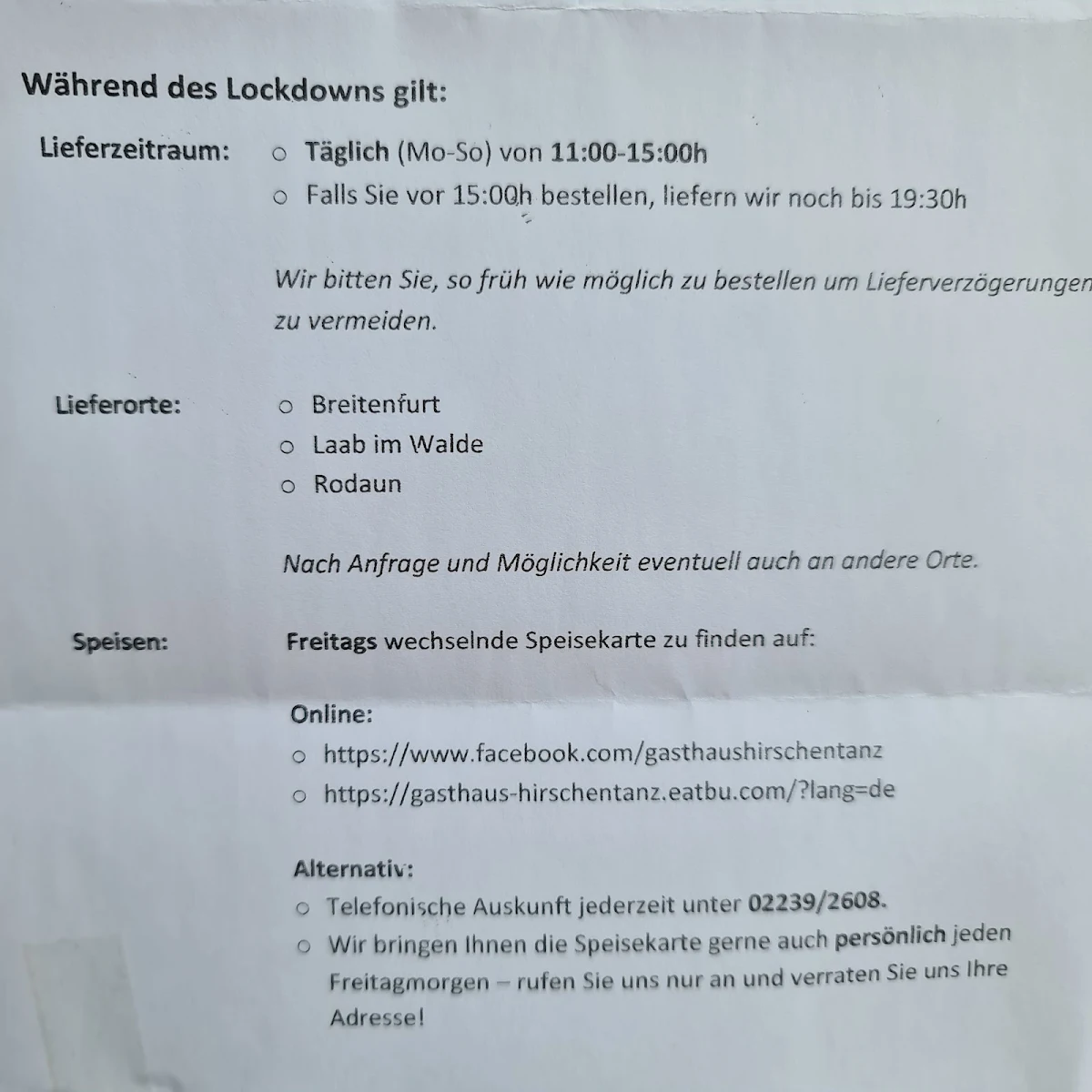 Speisekarte photo 3