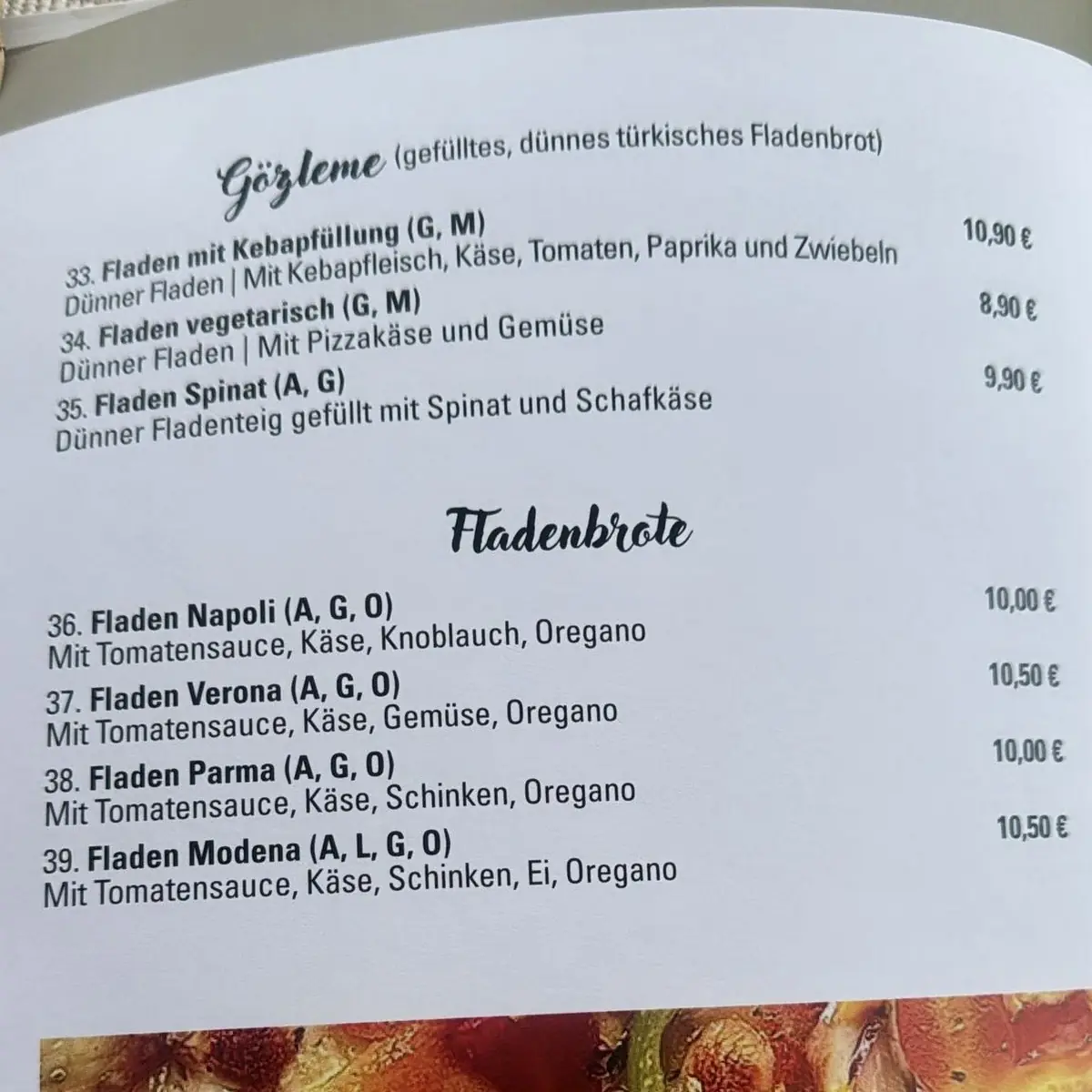 Speisekarte photo 2