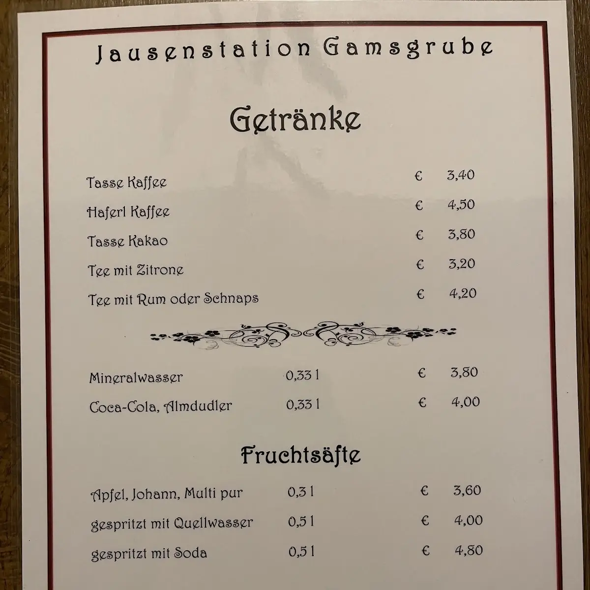 Speisekarte photo 2