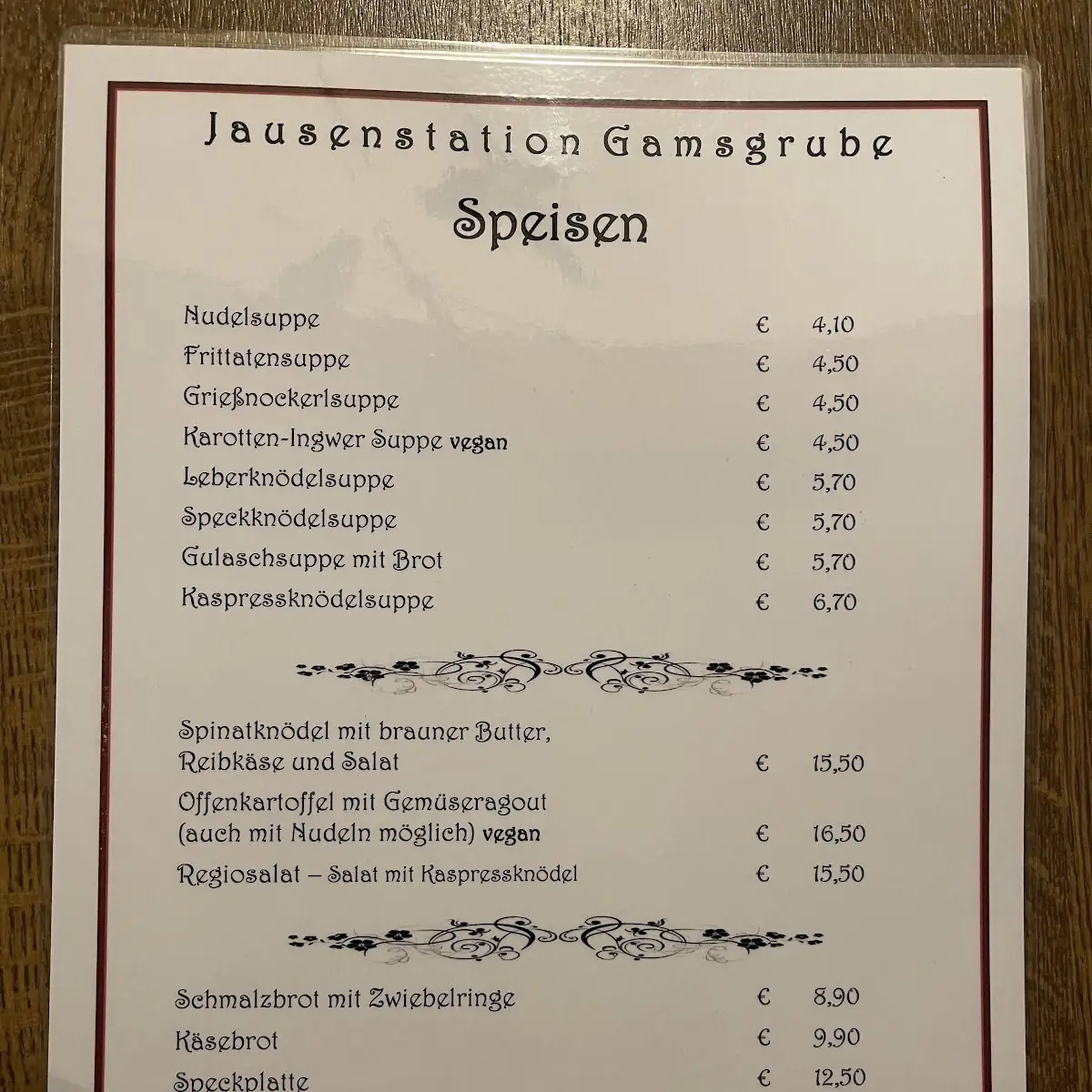 Speisekarte photo 3