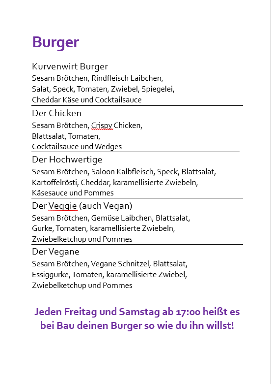 Speisekarte photo 2