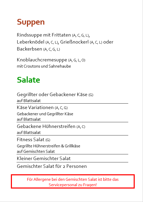 Speisekarte photo 4