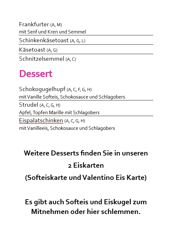 Speisekarte photo 5