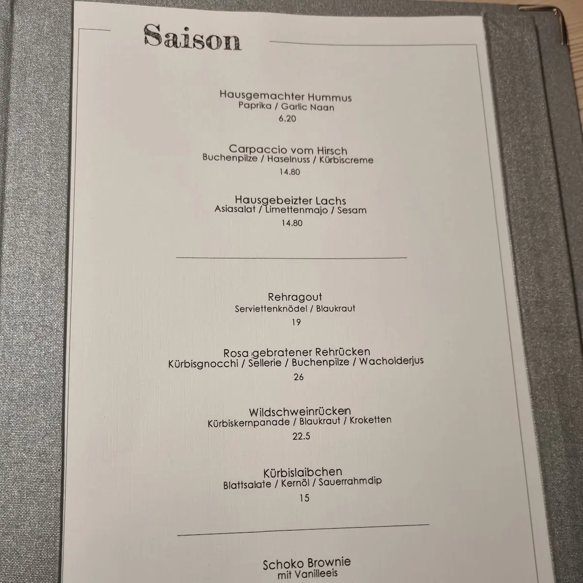 Speisekarte photo 2