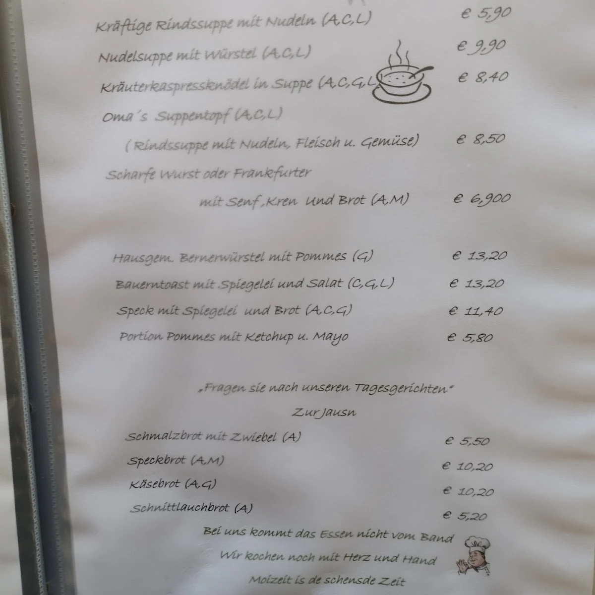 Speisekarte photo 2
