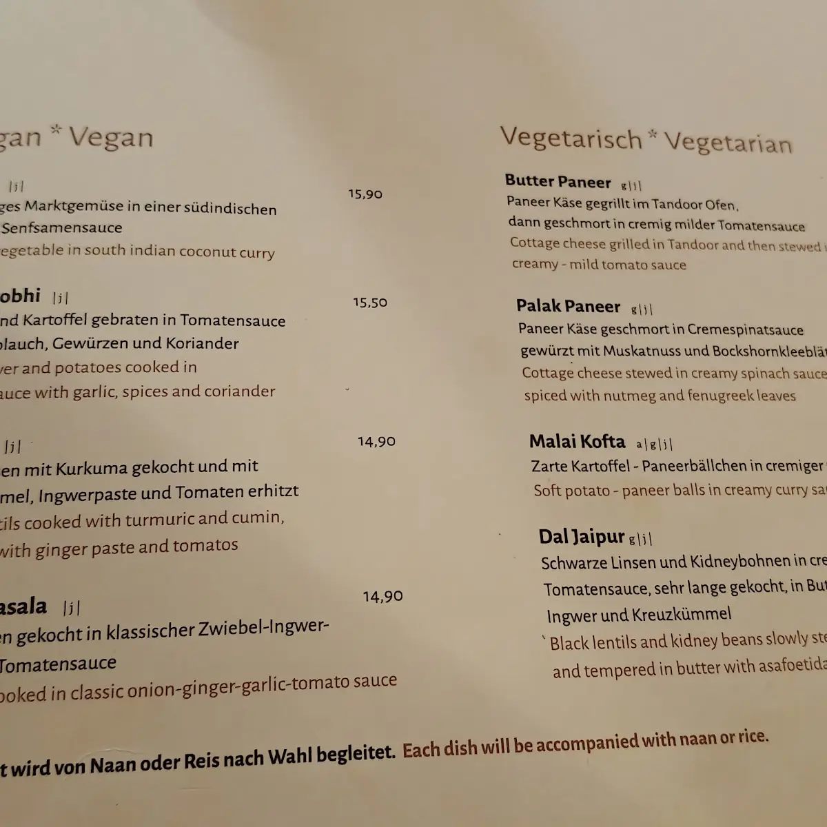 Speisekarte photo 2