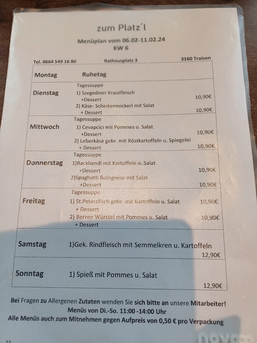 Speisekarte photo 2