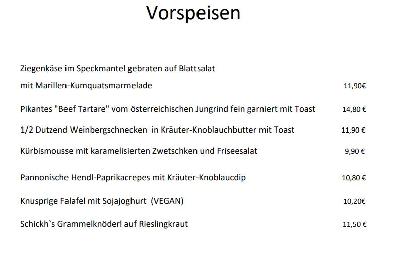 Speisekarte photo 2