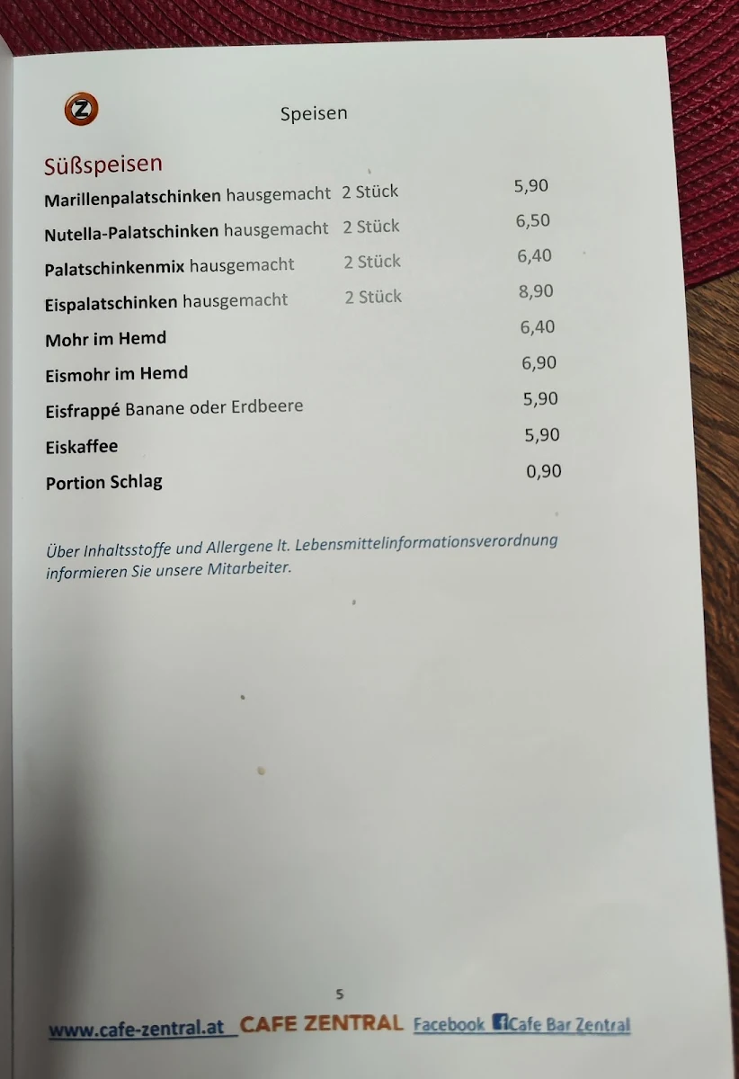 Speisekarte photo 1
