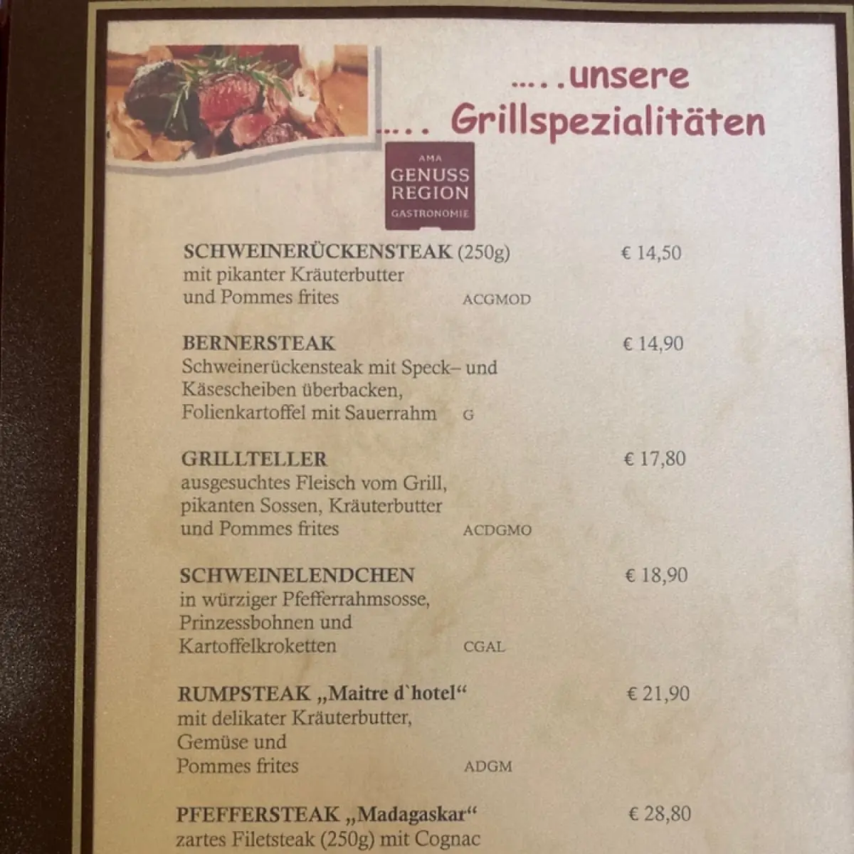 Speisekarte photo 2