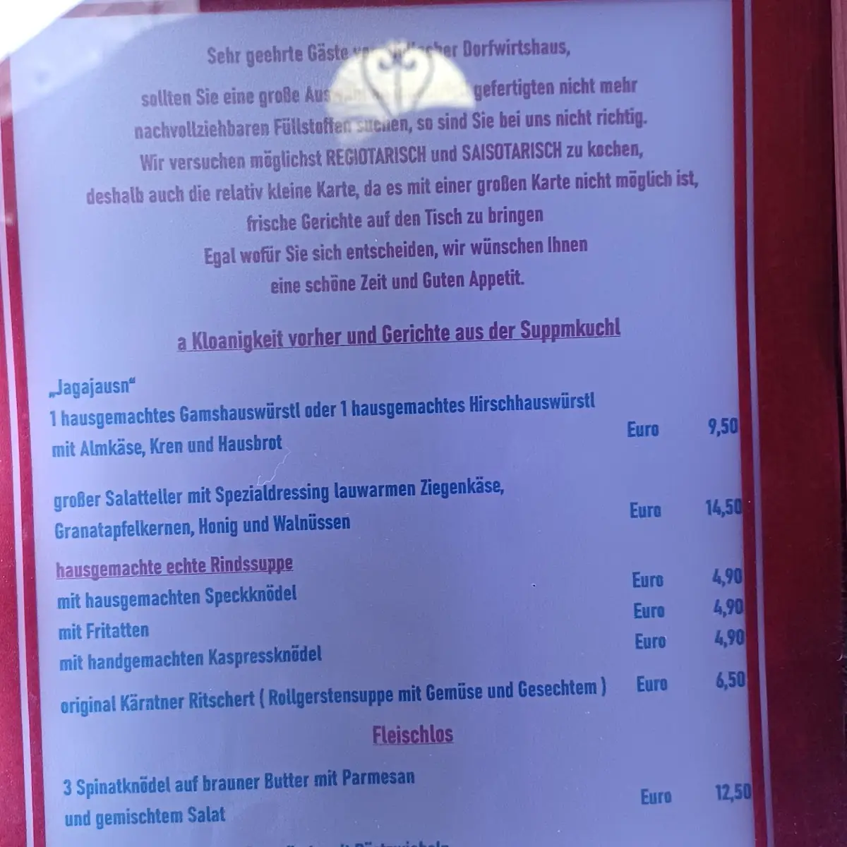 Speisekarte photo 1