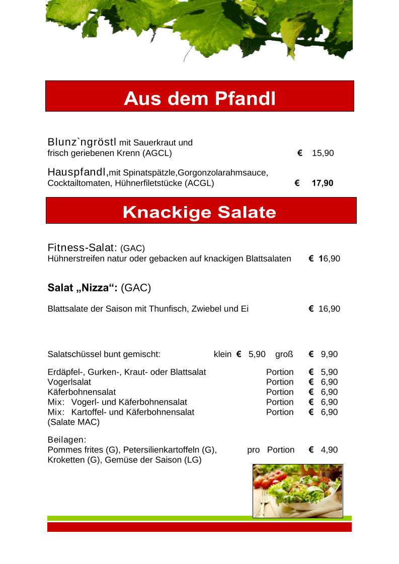 Speisekarte photo 4