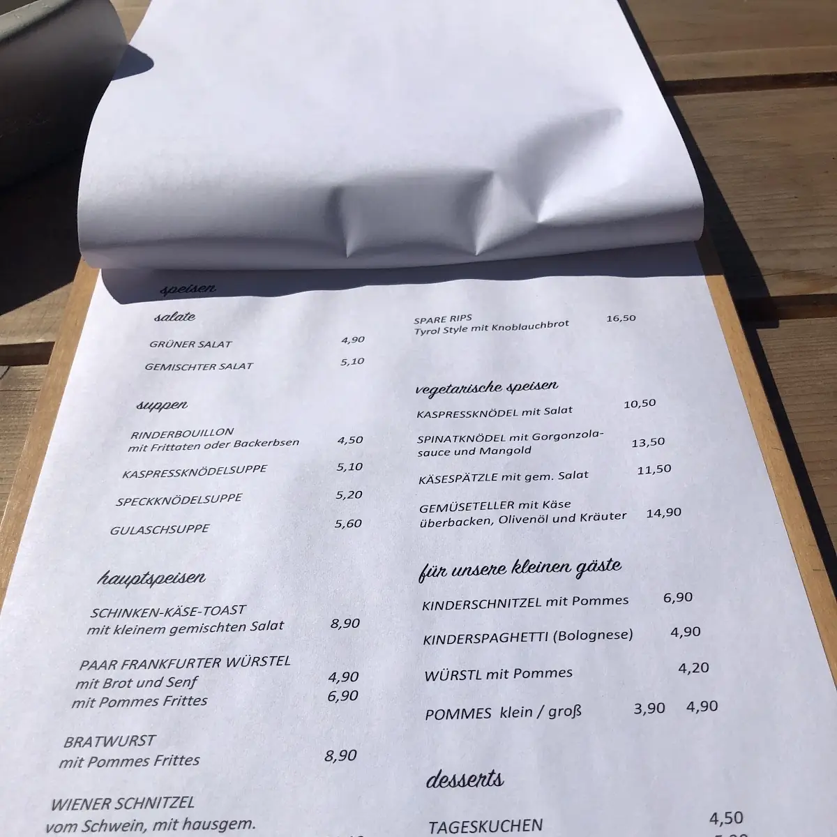 Speisekarte photo 1