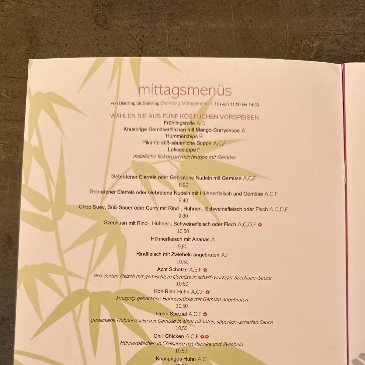 Speisekarte photo 2