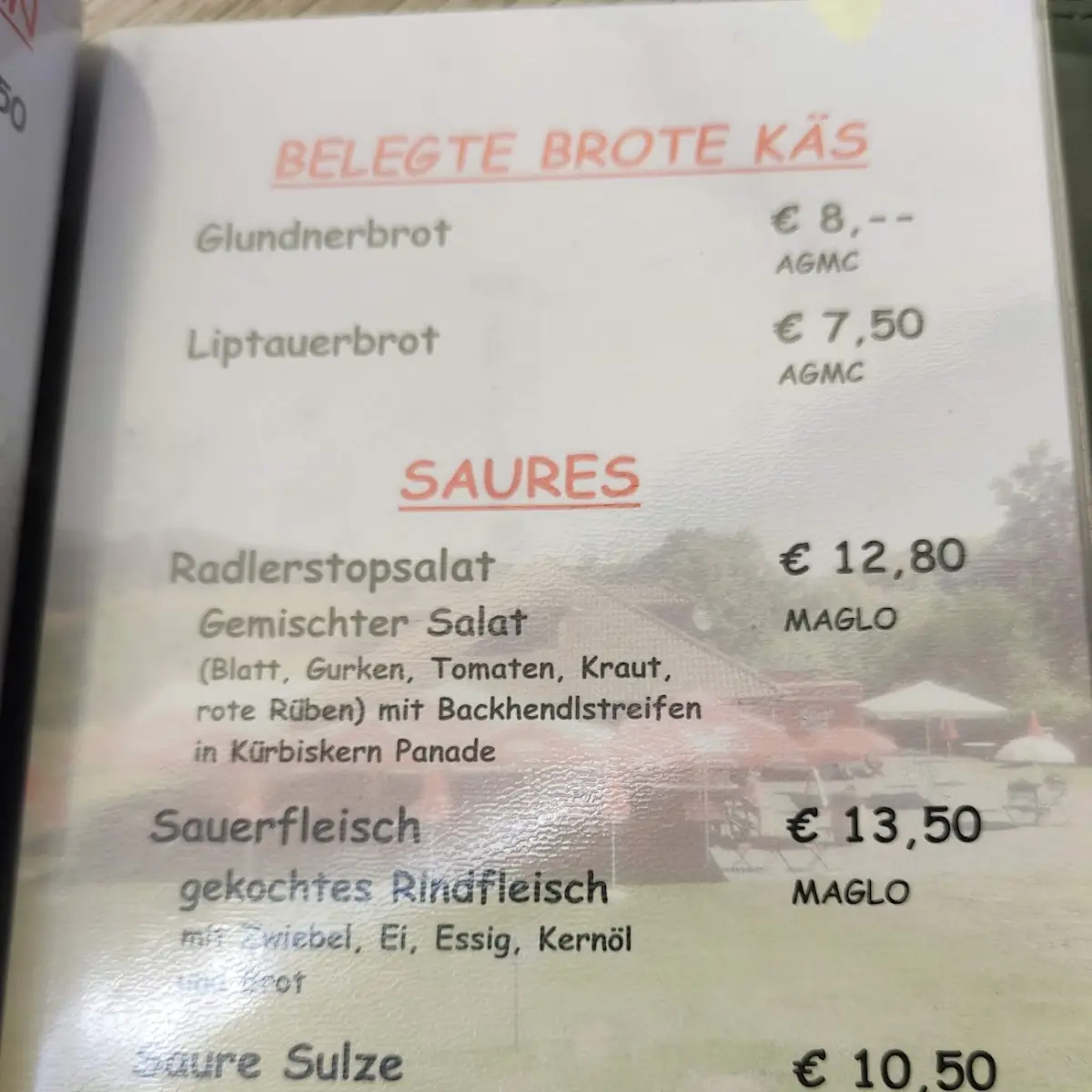 Speisekarte photo 2