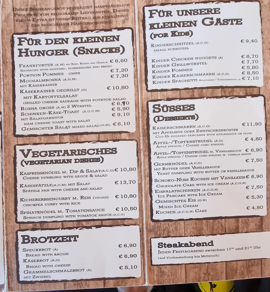 Speisekarte photo 1