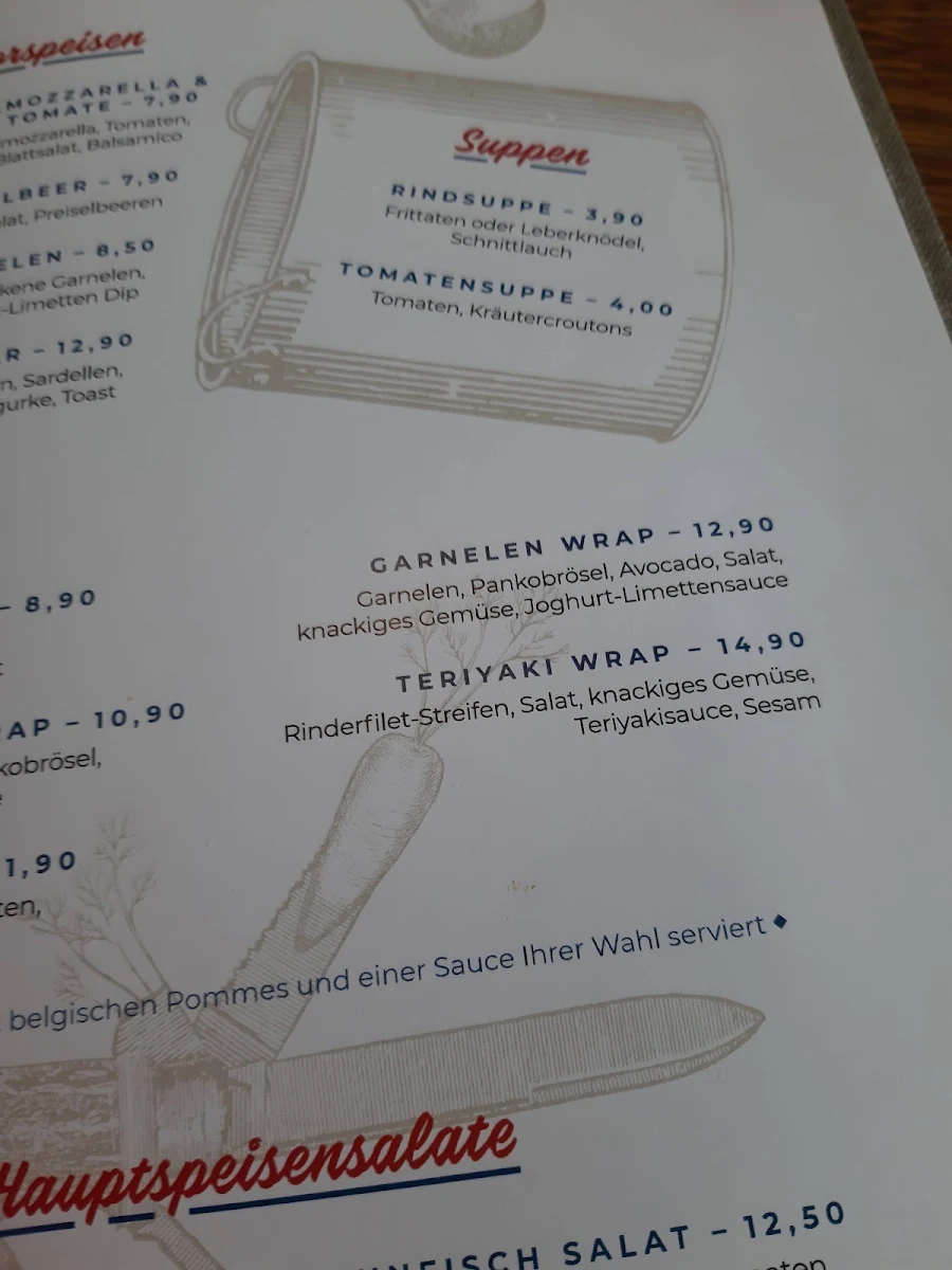 Speisekarte, T-Bone Bar Burger Steakhouse Parndorf
