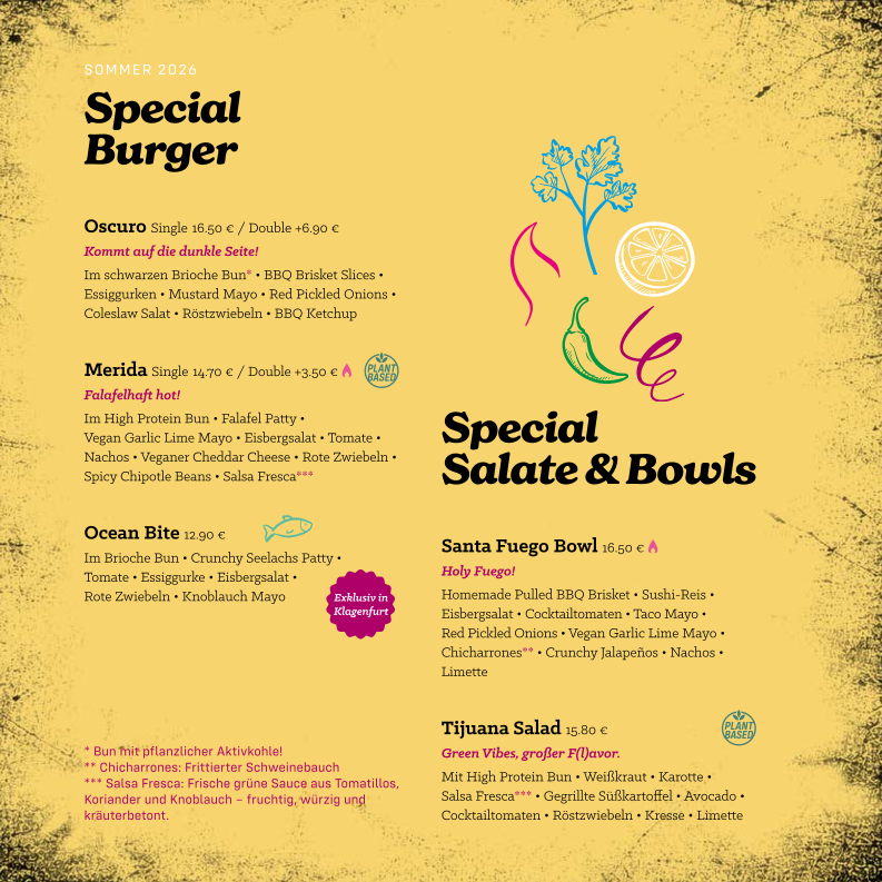 Speisekarte, Le Burger Klagenfurt