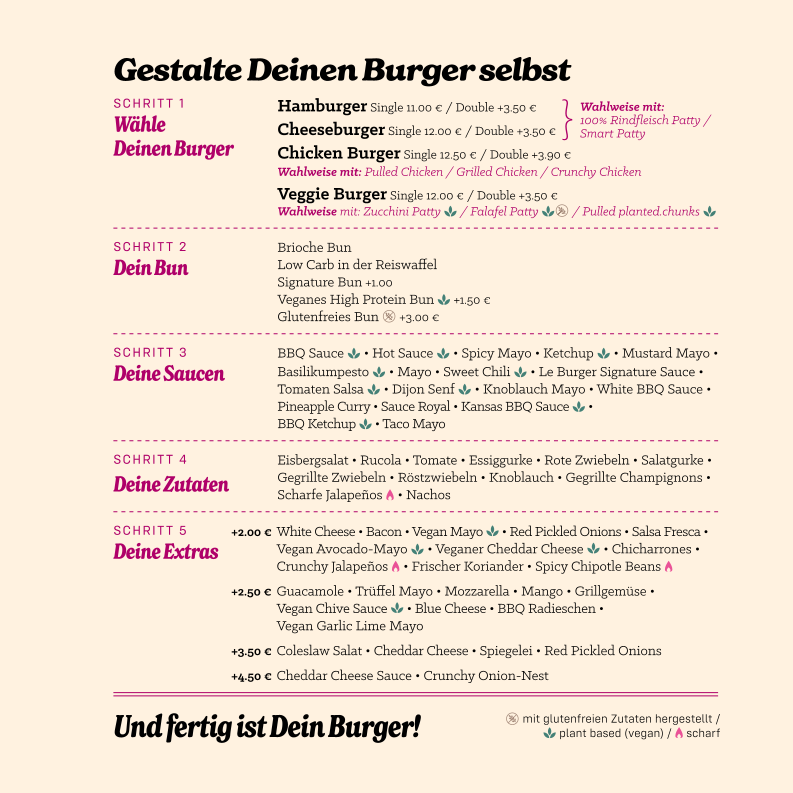 Speisekarte, Le Burger Klagenfurt