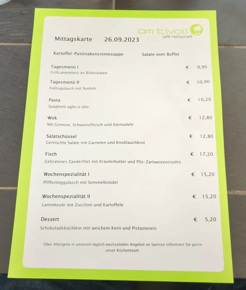 Speisekarte photo 1