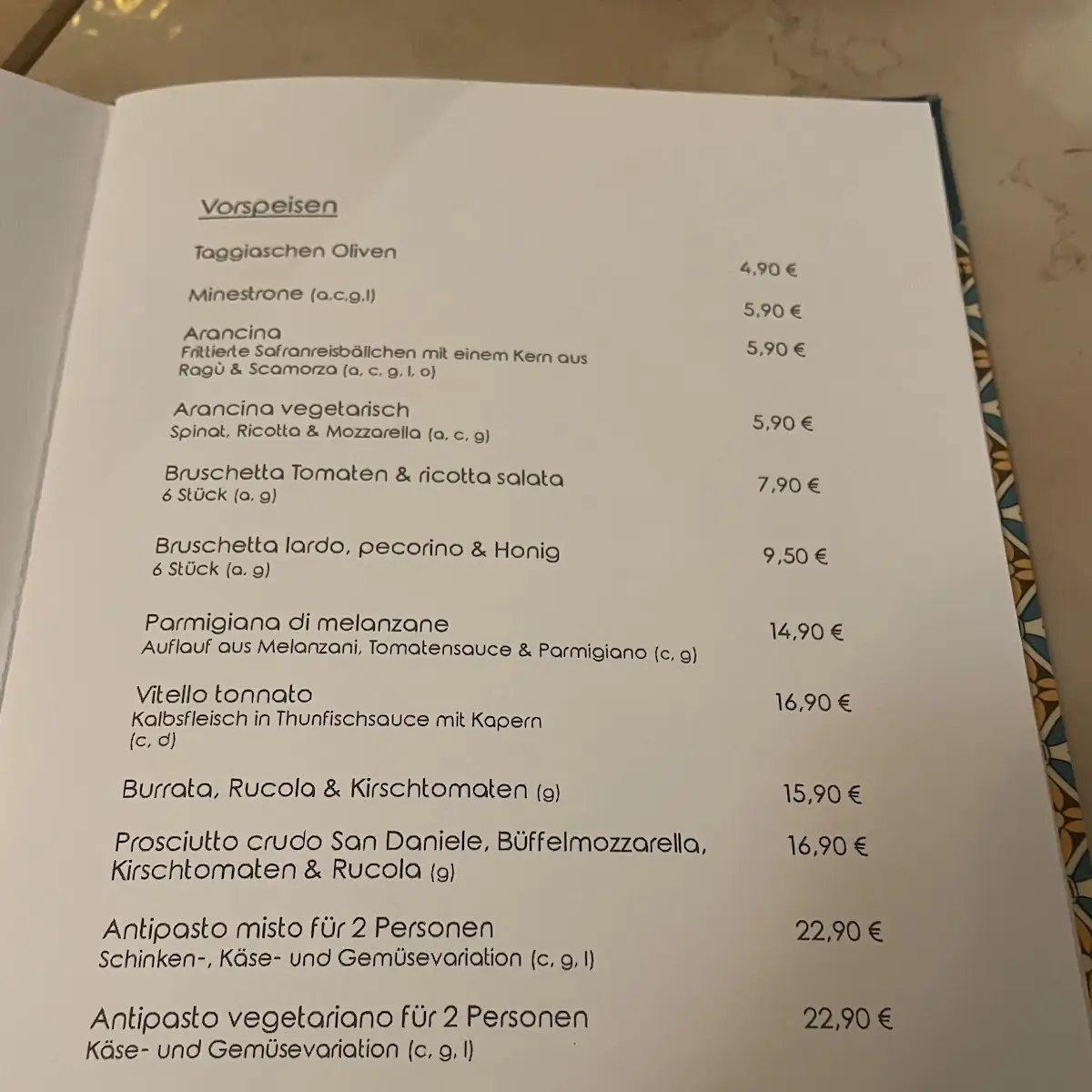 Speisekarte photo 1