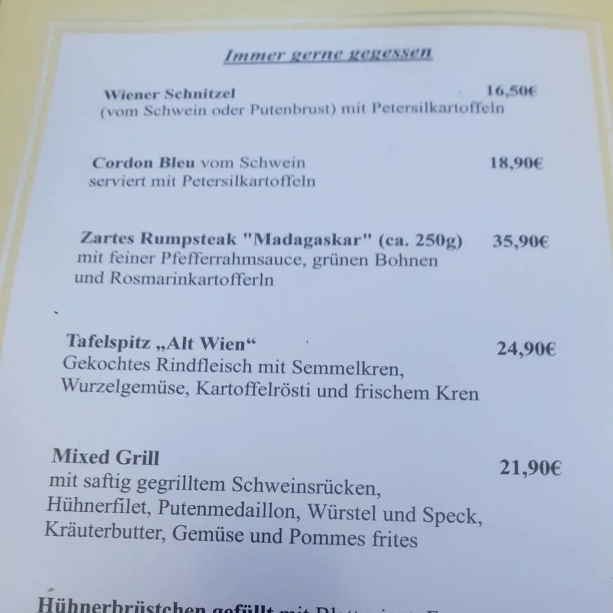 Speisekarte photo 1