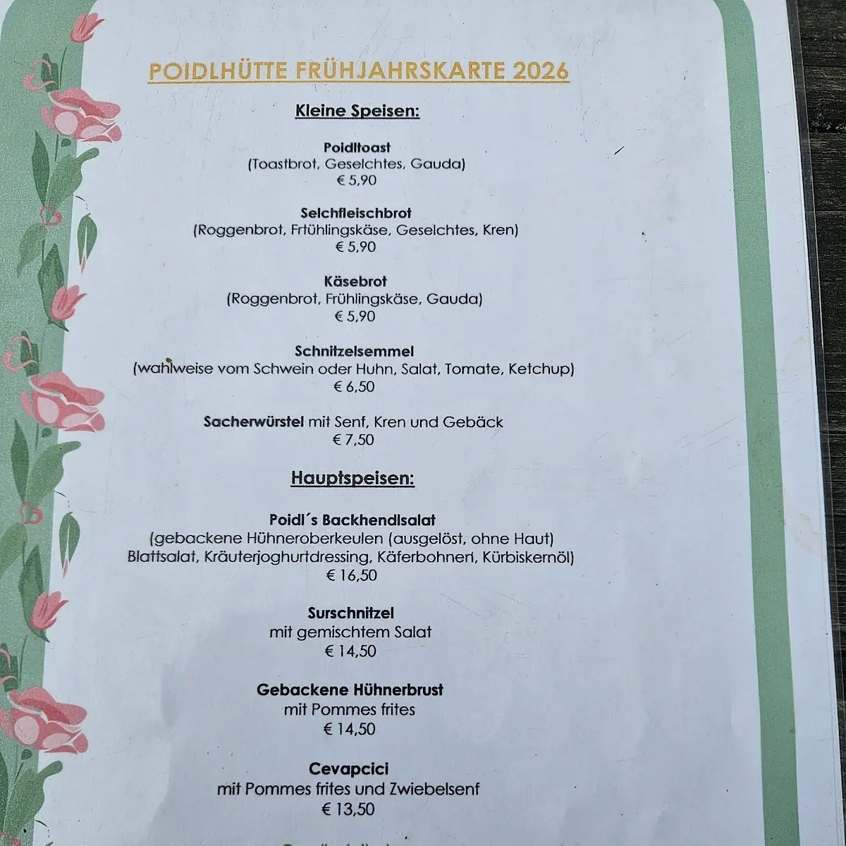 Speisekarte photo 1