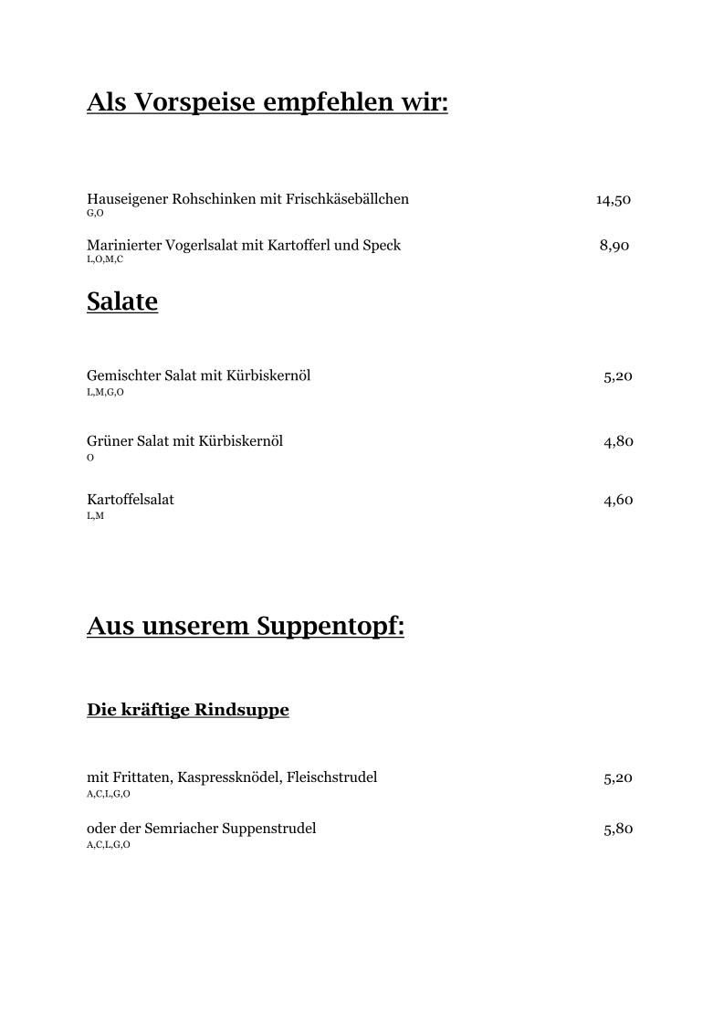 Speisekarte photo 2