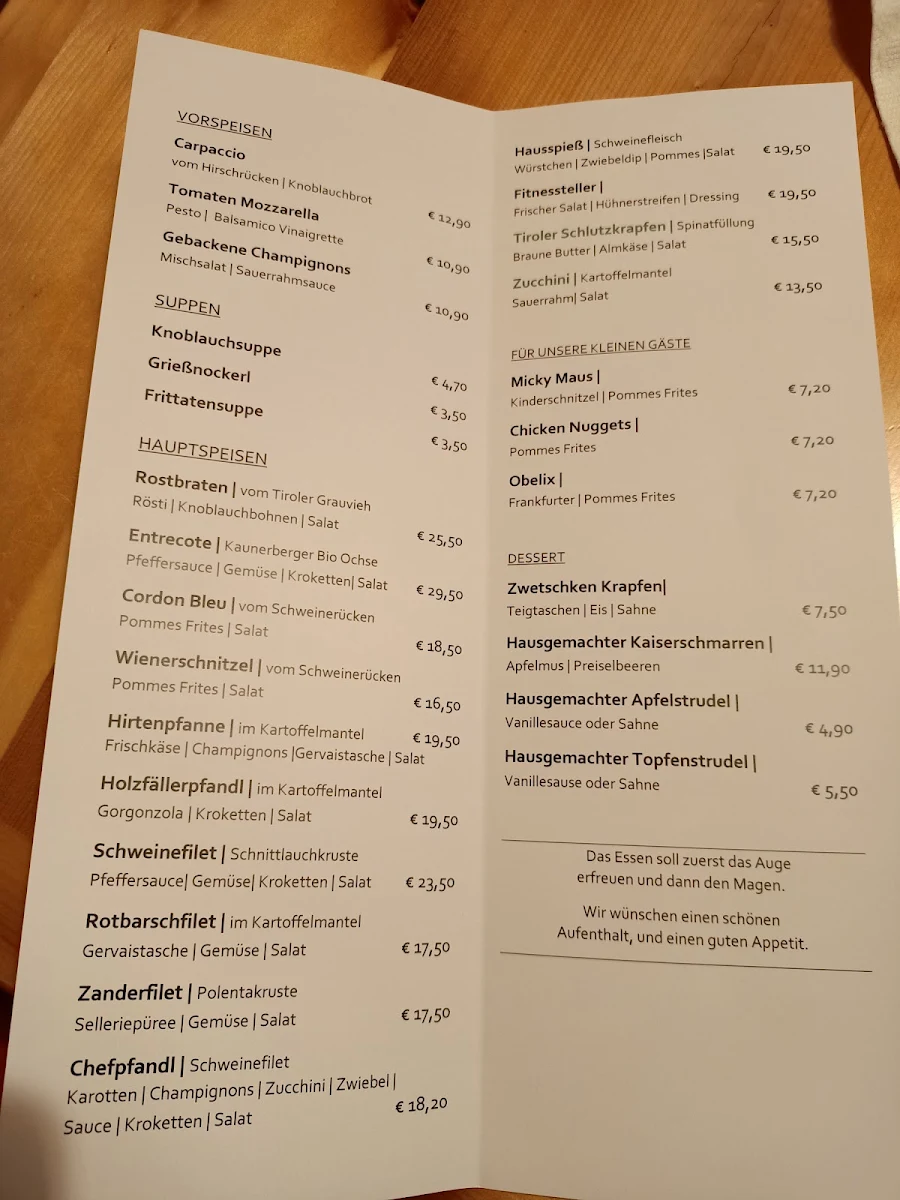 Speisekarte photo 1