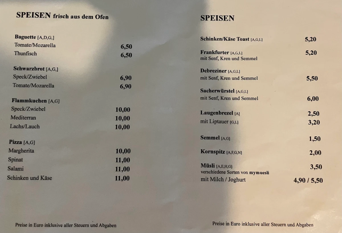 Speisekarte photo 1