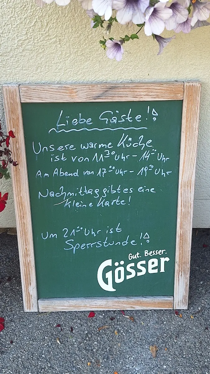 Speisekarte, Aussichtsgasthof Dachsteinblick