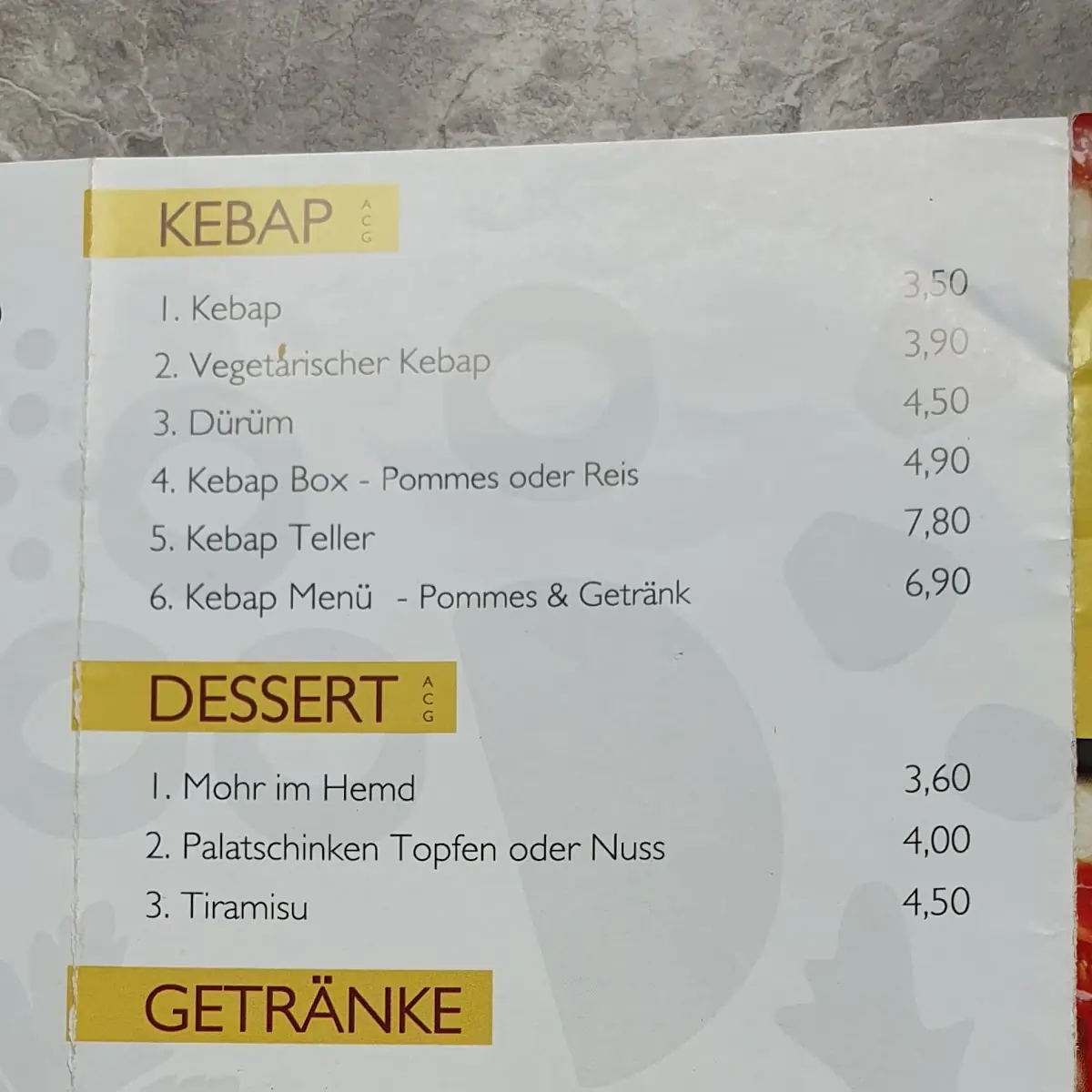 Speisekarte photo 5