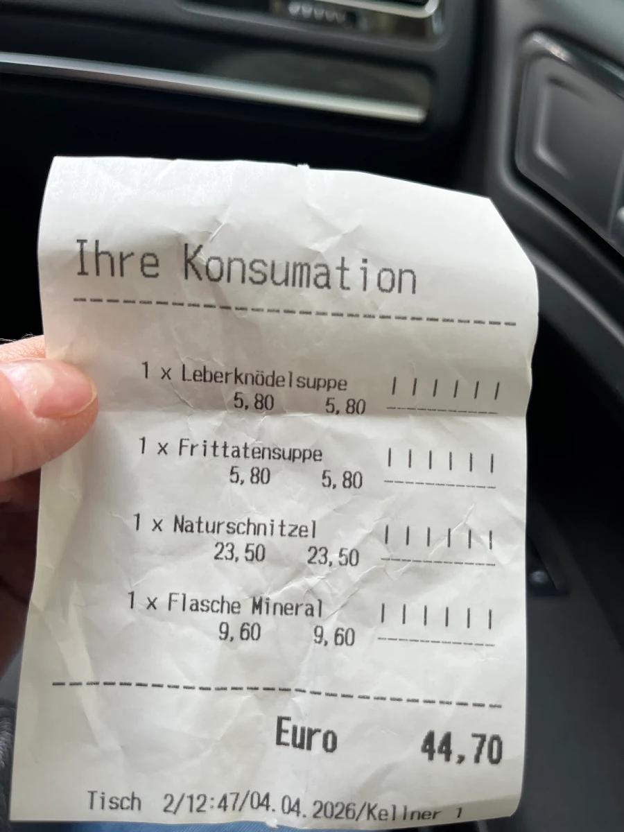 Speisekarte, Gasthaus Ubl