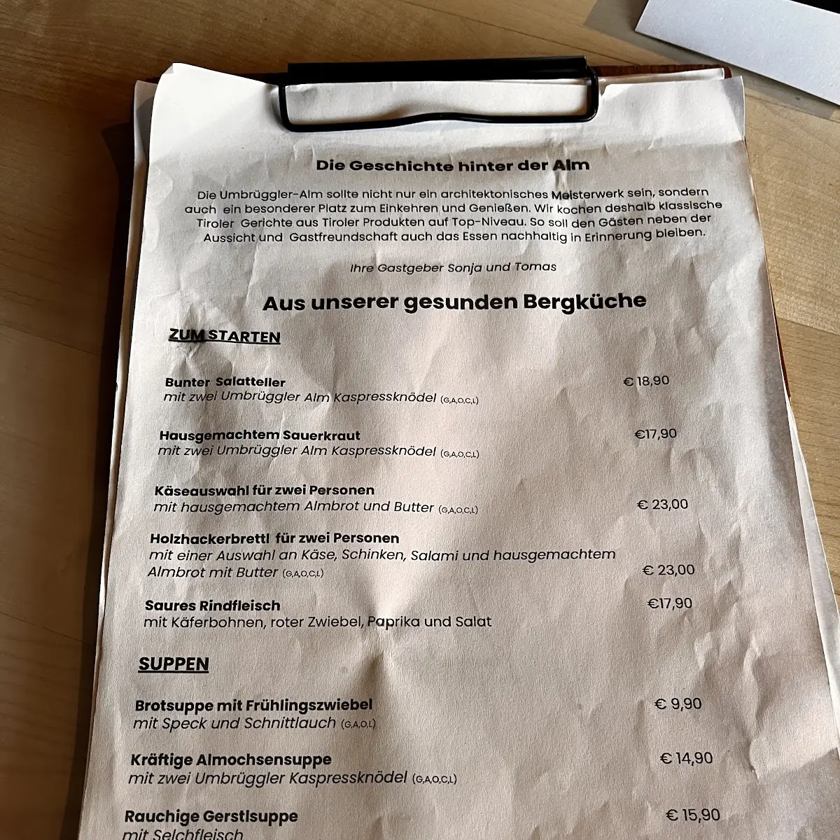 Speisekarte photo 1