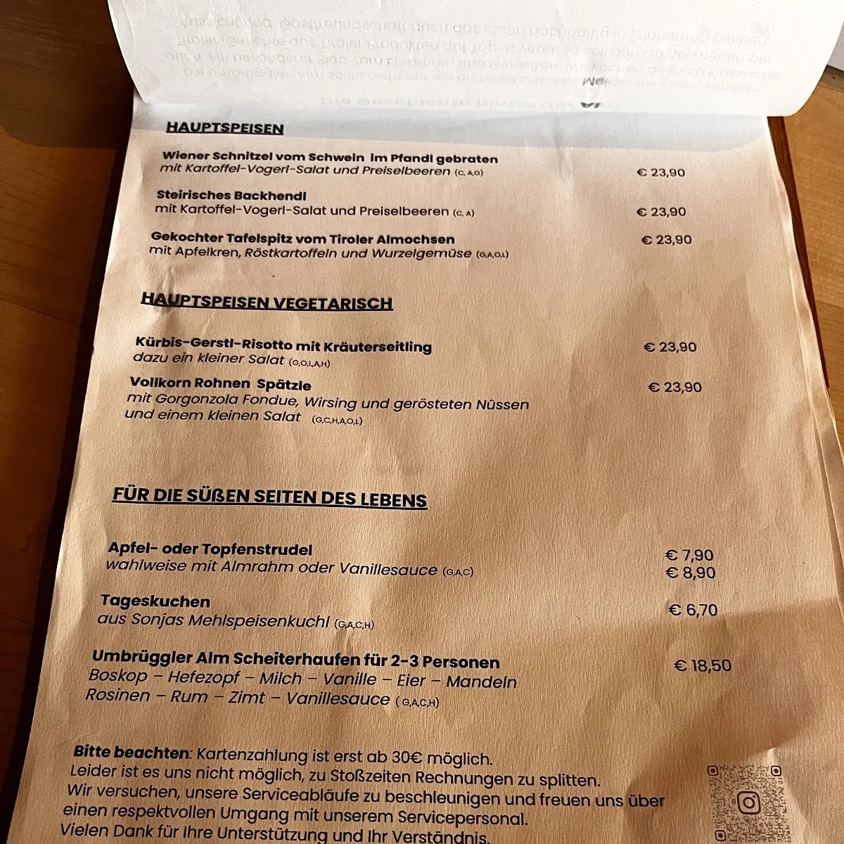Speisekarte photo 2